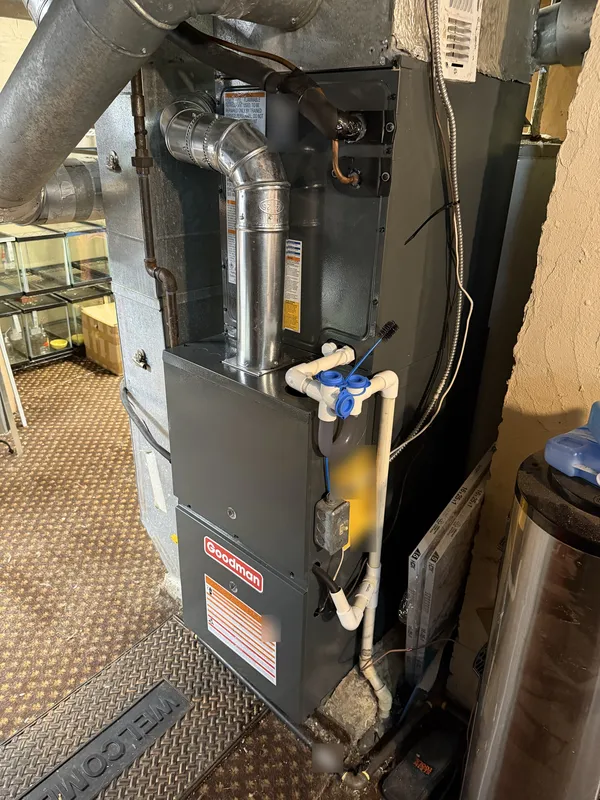 New Goodman furnace with its AC coil on top in Cleveland, OH